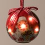 2 броя Светеща Коледна топка Дядо Коледа с 5 LED светлини, 7.5см