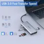 USB C докинг станция с двоен монитор, 12 в 1 за лаптоп с 2 HDMI, VGA, 2 USB 3.0, 2 USB 2.0, 100 W PD, снимка 7