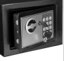 Сейф с ключ и комбинация, 17x17x23 см, черен, снимка 2