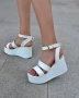 Сандали на платформа - бяла кожа - GDL90 , снимка 2