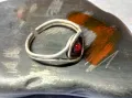 СТАРИНЕН РЕГУЛИРУЕМ СКЪПОЦЕНЕН ПРЪСТЕН СРЕБРО ВИСОКА ПРОБА с ЧЕРВЕН РЪЧНО ФАСЕТИРАН КАМЪК 47970, снимка 4