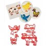 4 Домашни животни крава пате пиле птичка пластмасови резци печати форми украса фондан торта декор