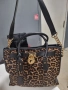 Чанта Michael Kors Rare Hamilton Traveler Leopard Calf Hair Satchel, снимка 6