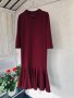 Красива рокля бордо,плътен трикотаж, снимка 3