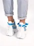 Кецове на платформа - бяло със синьо - PA300, снимка 2
