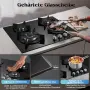 Газов котлон за вграждане TopStrong, 4 горелки, 8060W, Черно стъкло, снимка 3