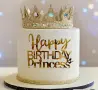 Happy Birthday princess надпис страничен акрил топер декор украса за торта рожден ден принцеса, снимка 5