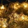 Коледни лампички с коледни звезди, 2.10м, Топло бяло, снимка 1 - Лед осветление - 42746241