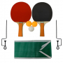Хилки за тенис на маса 200315, Комплект 2 броя с 3 топчета, мрежа и стойки