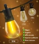 Външни гирлянди, 30 м, S14, 30+2 LED крушки, градинско гирляндово осветление, дистанционно, IP65, снимка 6