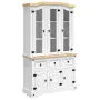vidaXL Висок шкаф Corona, бял, 112x43x191,5 см, мексикански бор масив, снимка 1