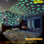 Комплект 100бр светещи фосфоресциращи звездички за детска стая - КОД 3031