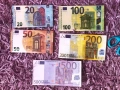 Реквизитни евро банкноти, пачки по €5, €10, €20, €50, €100, €200 и €500 за клипове и забавление, снимка 1