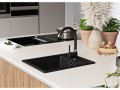 Гранитна Мивка за Кухня модел РИГА графит - Антибактериална Цвят Черно Кухненска мивка , снимка 5