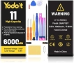 Нова Батерия за iPhone 11 6000mAh, висококапацитетна, Yodoit Upgrade, 0-циклична батерия за iPhone.., снимка 1