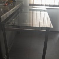 Стъклена кухненска маса 100х60, снимка 4 - Маси - 42715910