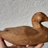 Стара дървена патка, птица, дърворезба, снимка 4 - Антикварни и старинни предмети - 34514195