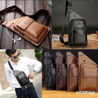 мъжка чанта кожена JEEP BULUO паласка за през годи с една презрамка, снимка 2 - Чанти - 42080755