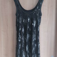 ZARA - черна рокля с пайети, снимка 1 - Рокли - 40619706