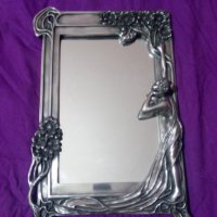 Колекционерско огледало с масивна посребрена рамка, снимка 1 - Други ценни предмети - 31223179