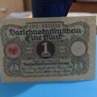 Рядка банкнота една марка 1920 година Германия с червен печат за колекция - 18840, снимка 1 - Нумизматика и бонистика - 31186597
