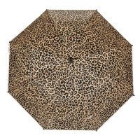 Чадър тип бастун автоматичен полупрозрачен леопардов кафяв 82 см, снимка 1 - Други - 42877298