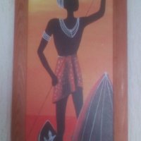 Картина изобразяваща,,Африкански рибар"., снимка 4 - Колекции - 29785407