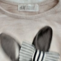 H&M Блуза Зайче с 3/4 ръкав, 98-104см., снимка 2 - Детски Блузи и туники - 36829854