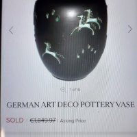 Огромна стара ваза - немска керамика с печат - делва, снимка 2 - Антикварни и старинни предмети - 37838853