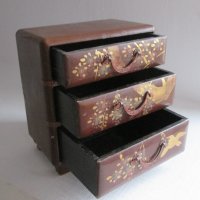 стара японска кутия за бижута с чекмеджета, снимка 3 - Други ценни предмети - 31805072