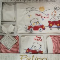 Дрешки за изписване, бебешки дрешки за новородено, червено и бяло, снимка 1 - Комплекти за бебе - 40004775