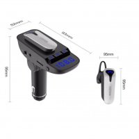 Трансмитер с Hands-Free слушалка Car Bluetooth Headset ER-9, снимка 2 - Аксесоари и консумативи - 31846864