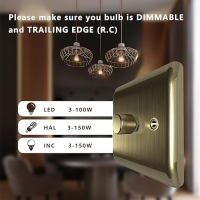 Zigtiger LED Димер: за LED/Халоген, 1 Клавиш, 3-100W, Без Неутрален, Античен Месинг, снимка 2 - Лед осветление - 44660498