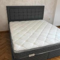 Боксспринг тапицирано легло с матрак и топер с модерен дизайн с място за съхранение , снимка 1 - Спални и легла - 42678954
