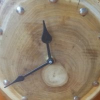 Стенен часовник, от резен на пън, дървен, снимка 4 - Стенни часовници - 38219983