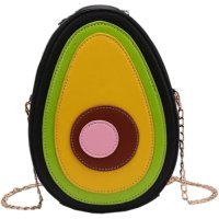 Малка чанта за през рамо Авокадо, с ципове и дръжка синджир, снимка 4 - Чанти - 44354543