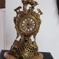 Масивен бронзов механичен френски часовник, снимка 2 - Антикварни и старинни предмети - 37133808