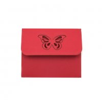 Плик за картичка 10x12 см пеперуда цвят червен, снимка 1 - Декорация за дома - 38994526