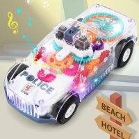 Музикална и светеща, прозрачна, полицейска кола играчка за деца, снимка 7 - Коли, камиони, мотори, писти - 42763820