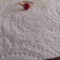Руски златен пръстен с рубин , снимка 5 - Пръстени - 44358910