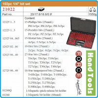 Комплект накрайници FORCE 1/4" / 102 части, снимка 2 - Винтоверти - 32006931