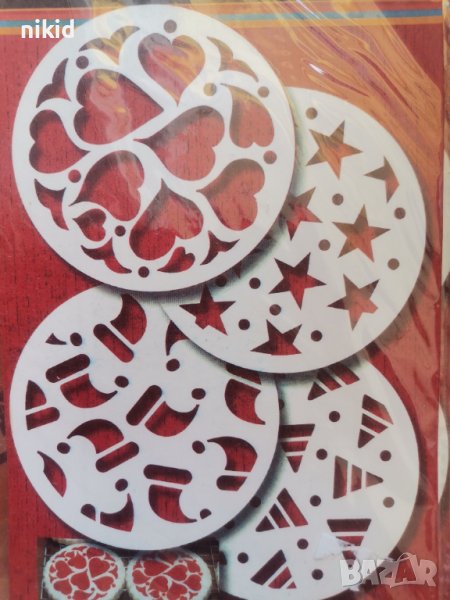 4 бр кръгли стенсил шаблон парти спрей за бисквитки чаша украса Scrapbooking бисквитки, снимка 1