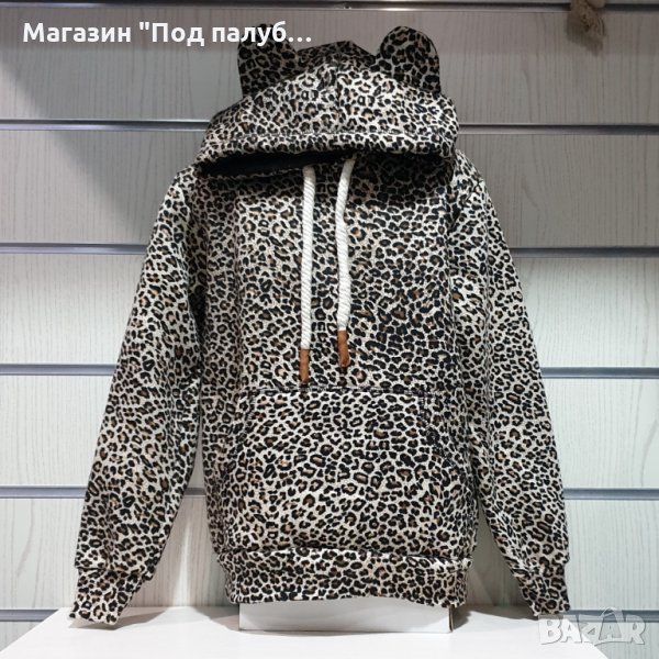 Нов детски леопардов суичър с ушички, снимка 1