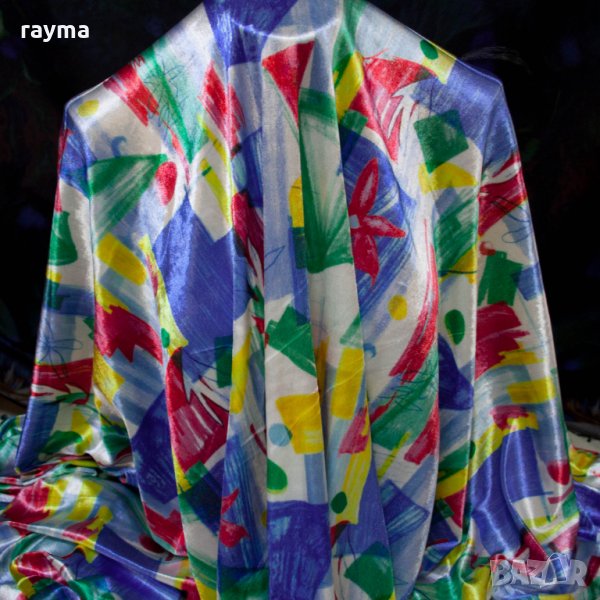 Плат италианско гладко еластично кадифе принт, снимка 1