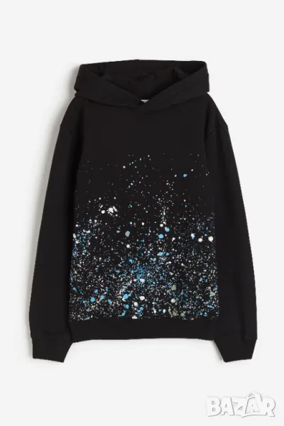 Н&М Детски ватиран суичер с принт и качулка 12-14 г, снимка 1