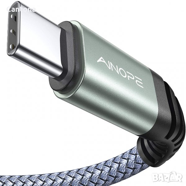 AINOPE USB C към USB C кабел,  Кабел за бързо зареждане  найлонова оплетка -100 см, снимка 1