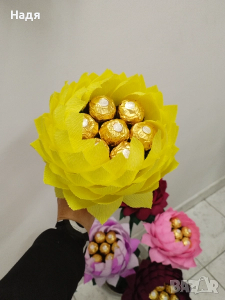 Цветя с бонбони за подарък, снимка 1