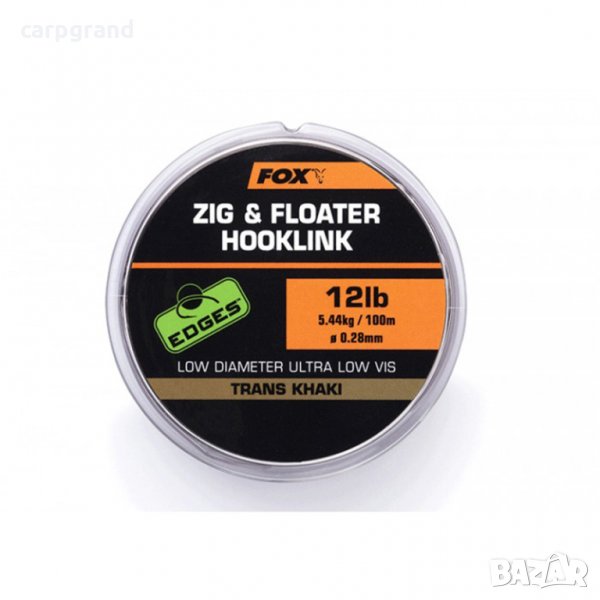 Влакно за Зиг Риг FOX EDGES ZIG & FLOATER HOOKLINK – Khaki 100м., снимка 1