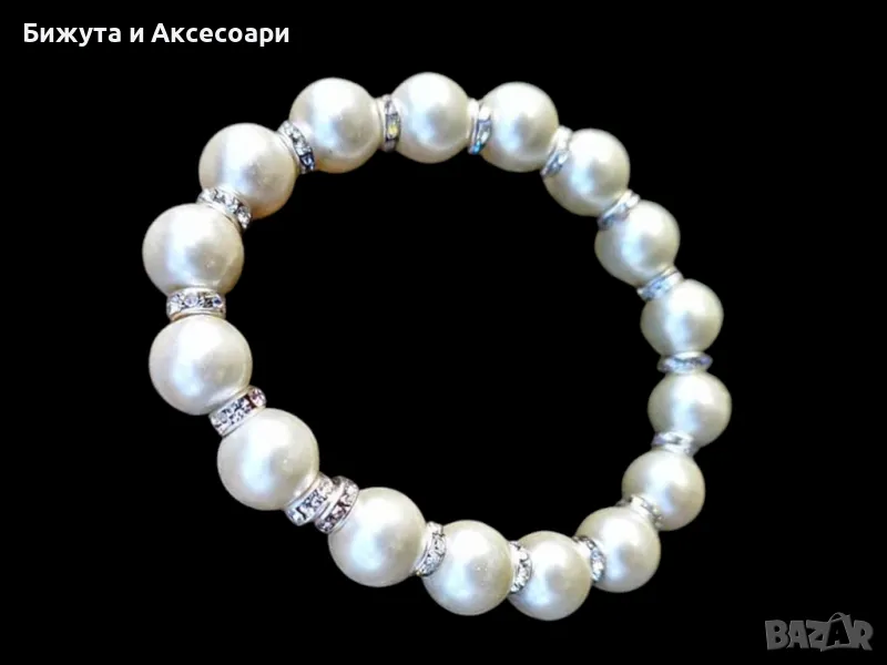 Перлена гривна с кристали , снимка 1