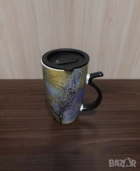 Керамична чаша с капак, снимка 1